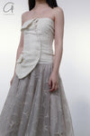 Marc Le Bihan lace embroidered skirt 2596 series plant dyeing France MLB-2596-ZZHUI PEARL GREY pearl gray lace embroidery